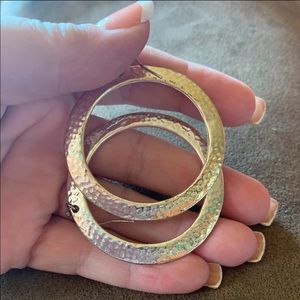 Large Silver Toned Earrings